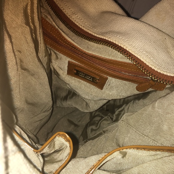 Large tote purse canvas and leather - Picture 2 of 6